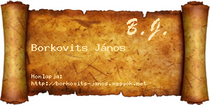 Borkovits János névjegykártya