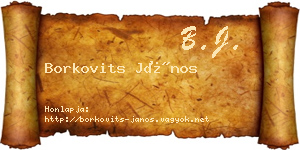 Borkovits János névjegykártya